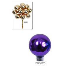 16MM Purple Glass Ball With Wire (lot of 24 bunches) SALE ITEM